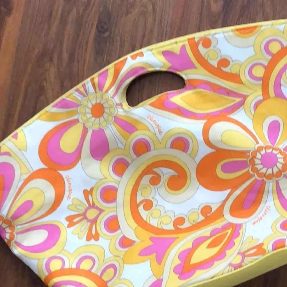 Large Clinique printed retro print style Handbag.